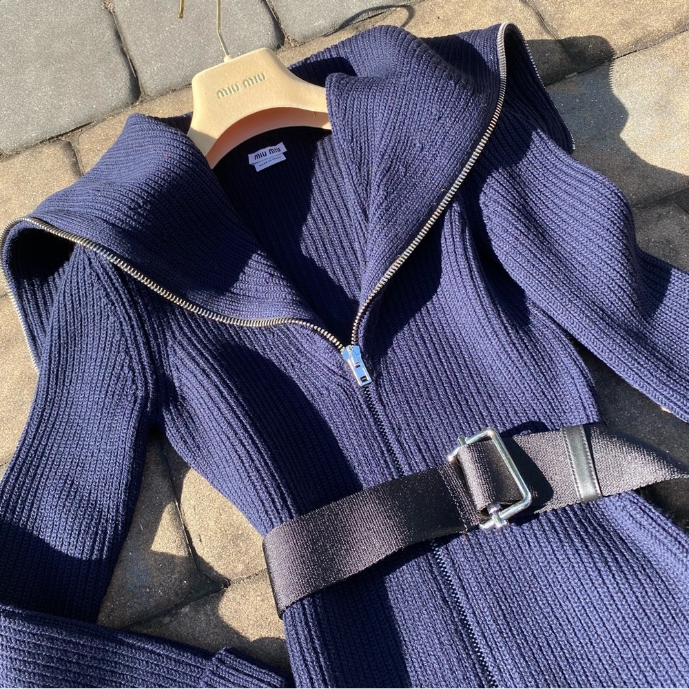 NWOT Miu Miu belted sweater jacket - Picture 3 of 8